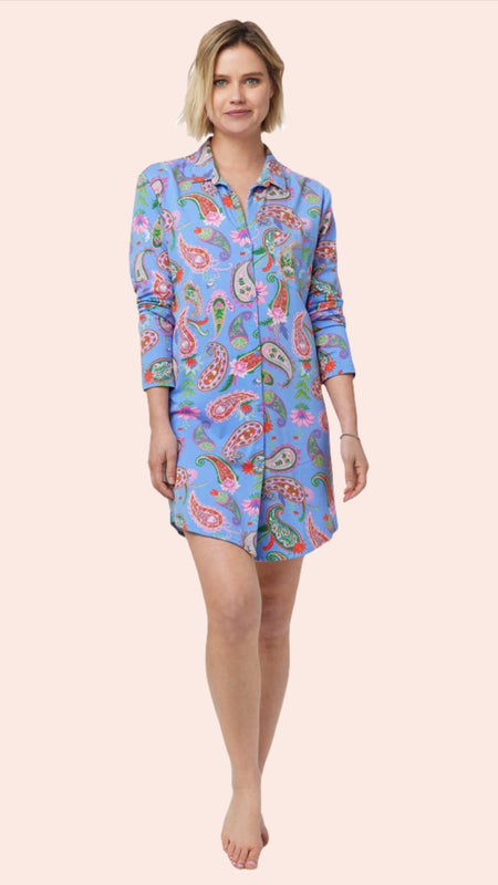 Lavender Paisley Pima Knit Night Shirt